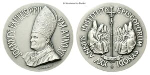 Medaglia 1990 a. XV opus G. Merighi, Istituzione del Sinodo dei Vescovi.