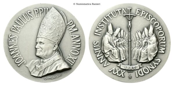 Medaglia 1990 a. XV opus G. Merighi, Istituzione del Sinodo dei Vescovi.