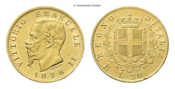 20 Lire 1878 Roma.