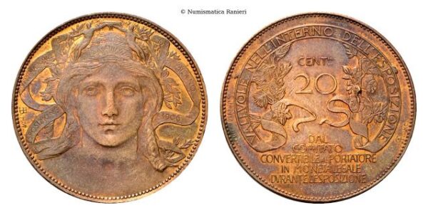 20 Centesimi 1906 Buono, esposizione di Milano.