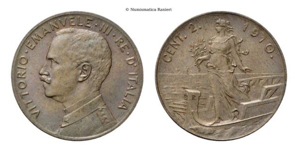 Centesimo 1910 Roma, Italia su prora.