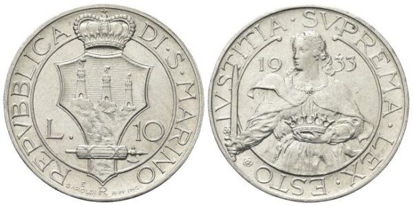 10 Lire 1933.
