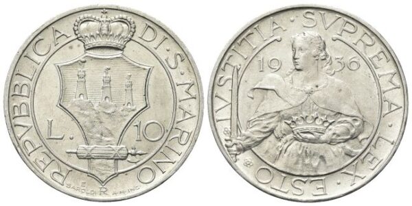 10 Lire 1936.