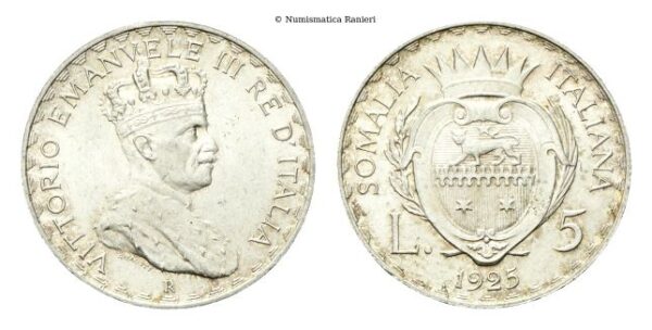 5 Lire 1925 Roma.